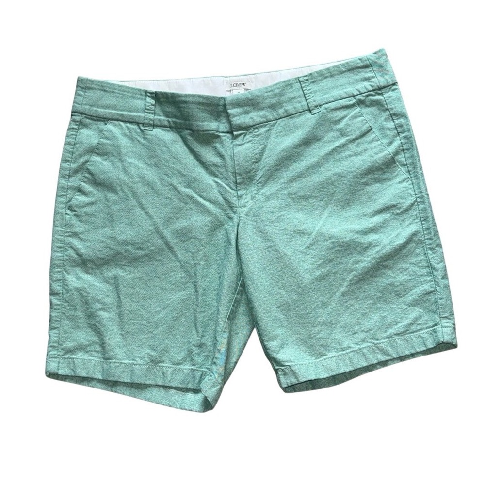 J.CREW Women's 100% Cotton Seafoam Green Oxford Chino Bermuda Shorts | Sz 12